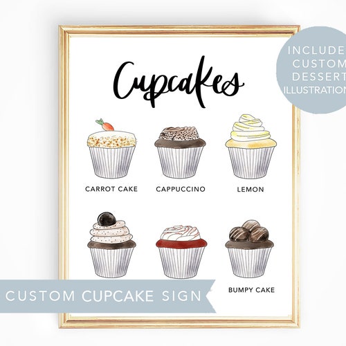 PERSONALISED CUPCAKE SIGN ~ Bedroom ~ Kitchen ~ Birthday ~ Shop ~ New Baby Gift 