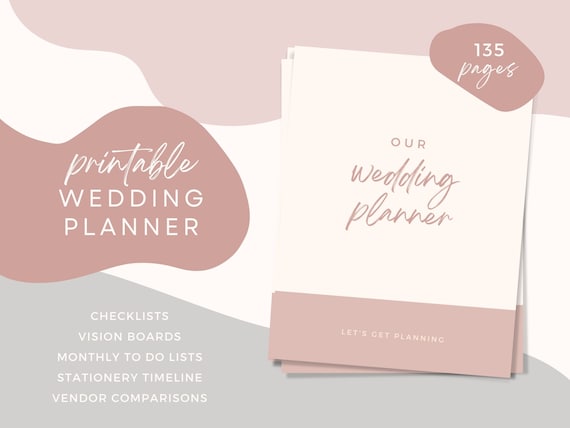 PDF Wedding Planner Printable, Printable Wedding Planner, Wedding Planner  Digital, Wedding Planning Book, Wedding Planner Instant Download 