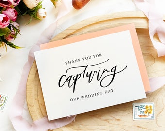 Thank you for Photographing our Wedding - Card for Wedding Photographer - Wedding Photographer Card, Wedding Thank You Cards