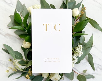 Wedding Officiant Book, Personalized Officiant Gift, Velvet Softcover Ceremony Book, Officiant Proposal Gift, Foil Upgrade Available