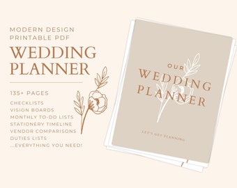 Hochzeitsplaner PDF | 130+ Seiten Checkliste & Planungsbuch | Sofortiger Download Hochzeitsplaner