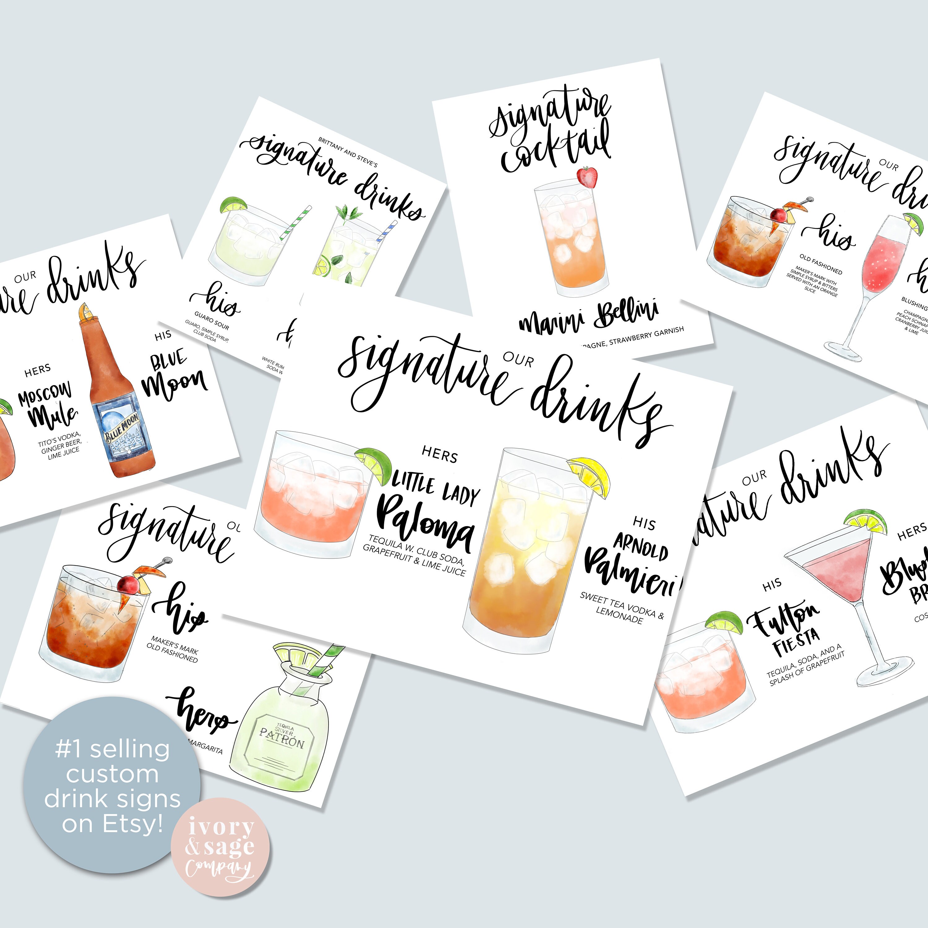 CUSTOM Baby Shower Drink Sign Printable Signature Drink Sign Etsy