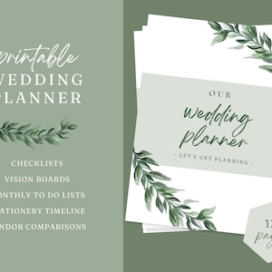 PDF Wedding Planner Printable, Printable Wedding Planner, Wedding Planner Digital, Wedding Planning Book, Wedding Planner Download