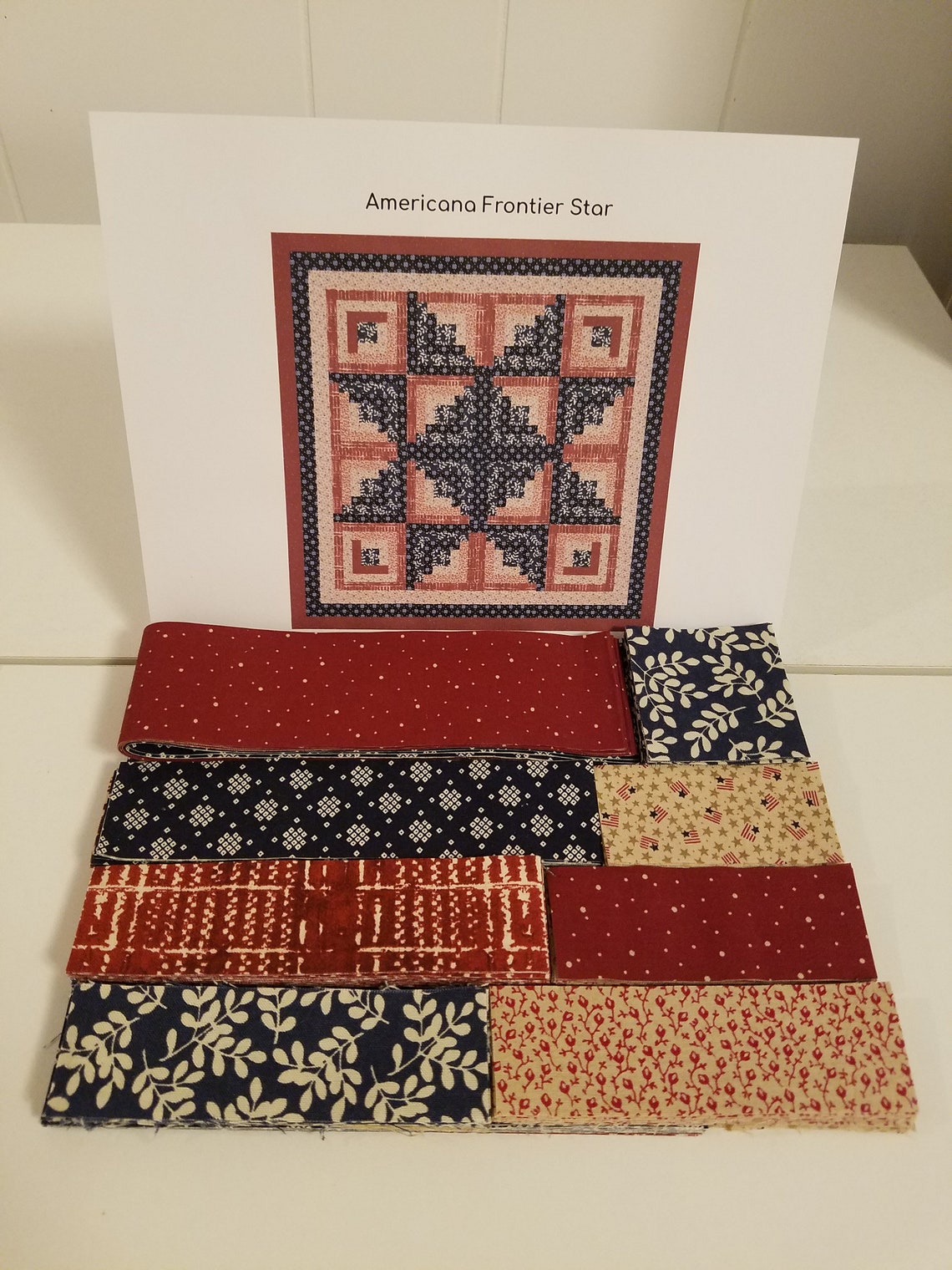 Precut Log Cabin Quilt Kit Americana Frontier Star in Etsy
