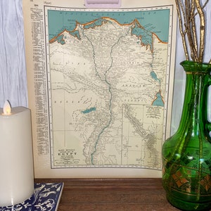 Ägypten Vintage Karte 1937, Authentische Vintage Ästhetische Karte zum Rahmen, Reisende Geschenk