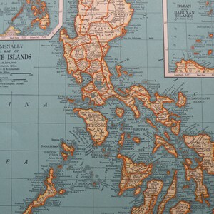 1937 Philippine Islands WWII Era Map Antique Map of Central - Etsy