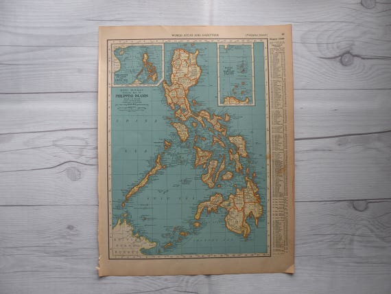 1937 Philippine Islands WWII Era Map Antique Map of Central | Etsy