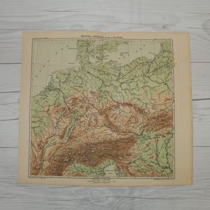 Europa antike Karte 1903 Vor dem Ersten Weltkrieg, schöne alte Karte, Geschenk für Reisende, Vintage Home Decor, ORIGINAL Karte zum Rahmen