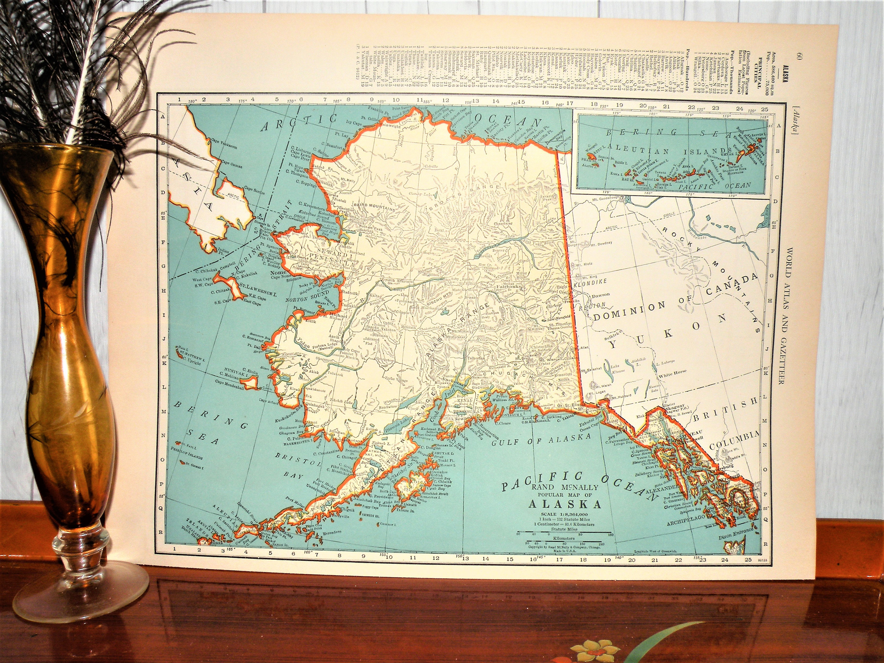 Map of Alaska 1940WWII Era MapVintage Map of AlaskaOriginal Etsy