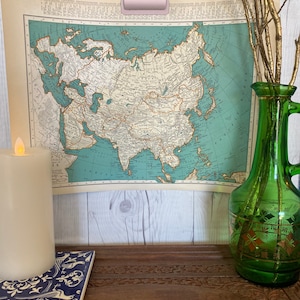 Asien Vintage Karte 1937, Historische Karte asiens, WWII Ära Karte, echte alte Karte asiens, Reise Dekor, Reise Geschenk, Urlaubs GeschenkIdeen für Ihn