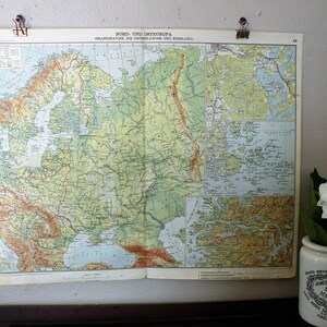 Old Europe Map 1928, Vintage Map Wall Art For Home Office, Map to Frame, Traveler&#39;s gift