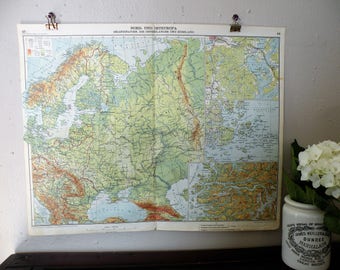 Old Europe Map 1928, Vintage Map Wall Art For Home Office, Map to Frame, Traveler&#39;s gift