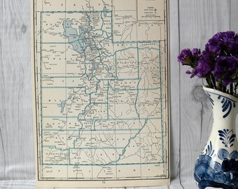 Utah kleine Karte 1934 / / Home Decor / / schöne alte Karte / / Karten der Welt / / Cool Vintage Karte / / Geschenk