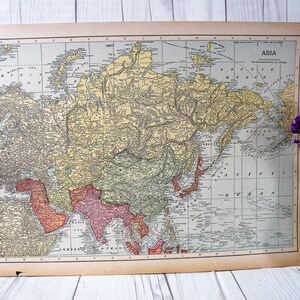 Old Map of Asia, Vintage Map of Asia 1911,  Cool Vintage Map, Colorful Map of Asia, Travel Decor, Historical Map, Framable Map