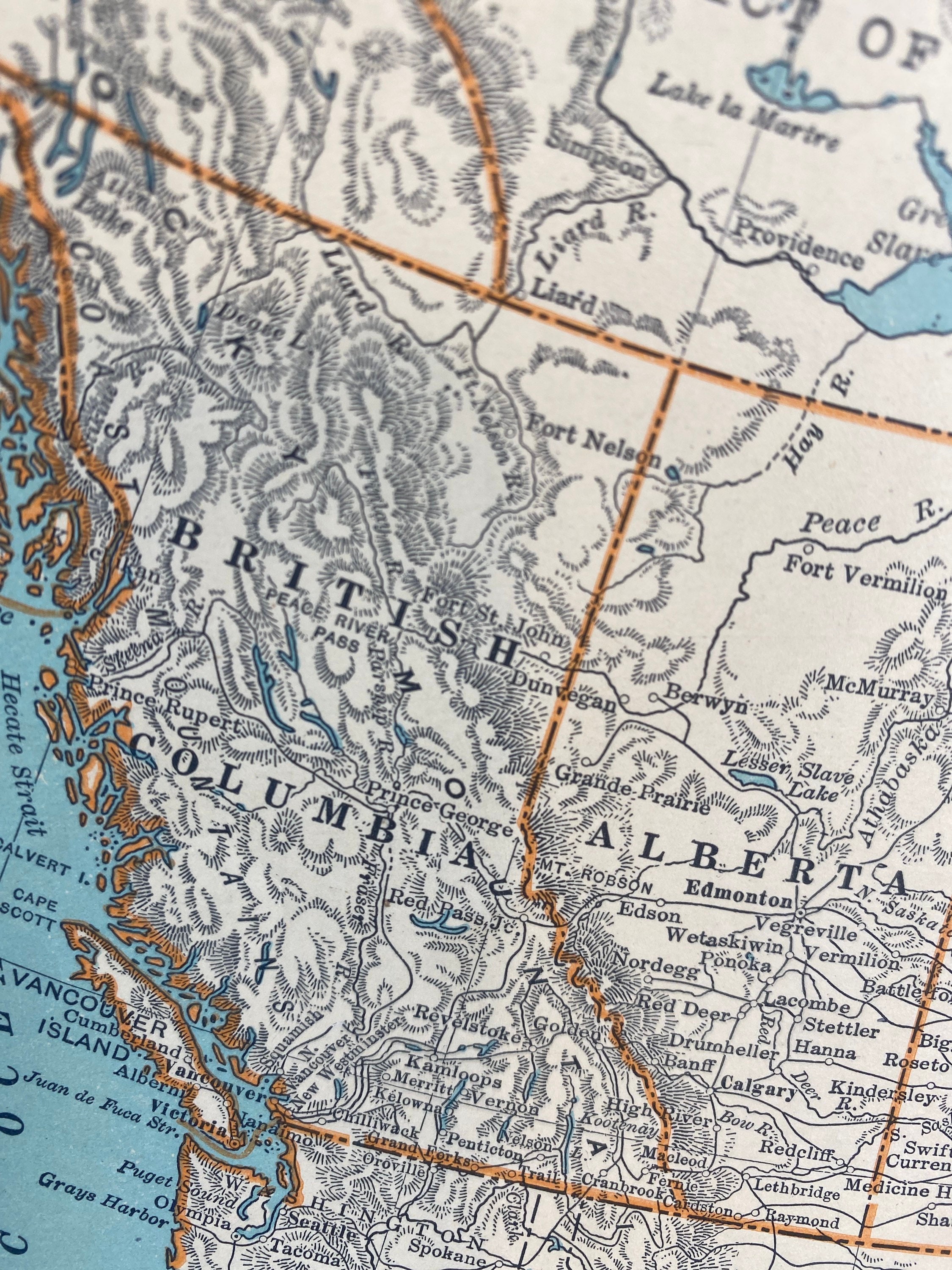 Cool Old Map of Canada Historical Print Canada c. 1929 | Etsy