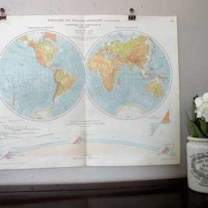 Vintage Map of the World 1928, World Map Art Print, Vintage Map Wall Art, Map to Frame, Gorgeous Map of the World