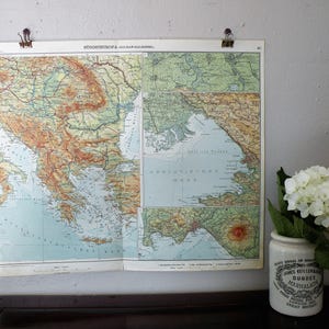Südeuropa Vintage Karte 1928, Retro Reise Dekor, Antike Karte von S. Europa, Coole alte Karte Von Europa, Galerie Wand, Hochzeitsgeschenk