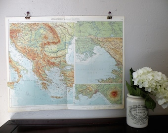 Southern Europe Vintage Map 1928,  Retro Travel Decor, Antique Map of S. Europe, Cool Old Map of Europe, Gallery Wall, Wedding Gift