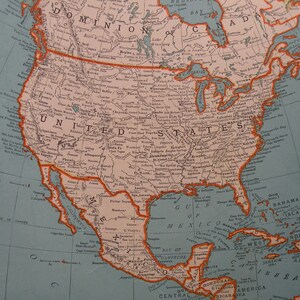 Mapa vintage da América, mapa antigo dos EUA, arte de escritório doméstico, arte de parede, presente, presente de feriado, lindo mapa antigo, feito nos EUA