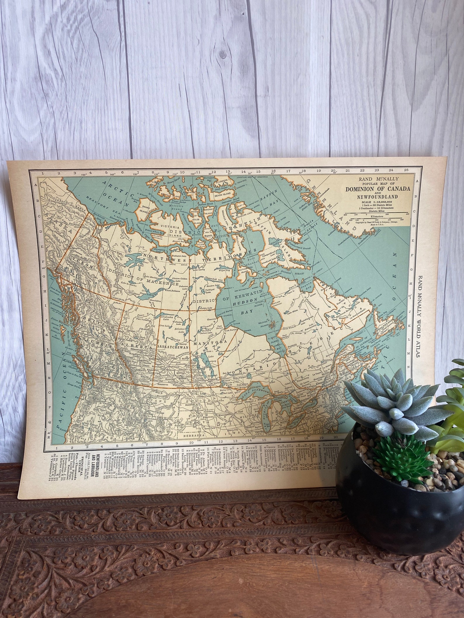Cool Old Map of Canada Historical Print Canada c. 1929 | Etsy
