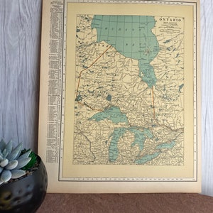 Antique Map of Ontario 2 1929, Cool Old Map to Frame, Traveler&#39;s Gift, Vintage Aesthetic, Old Map Art Print