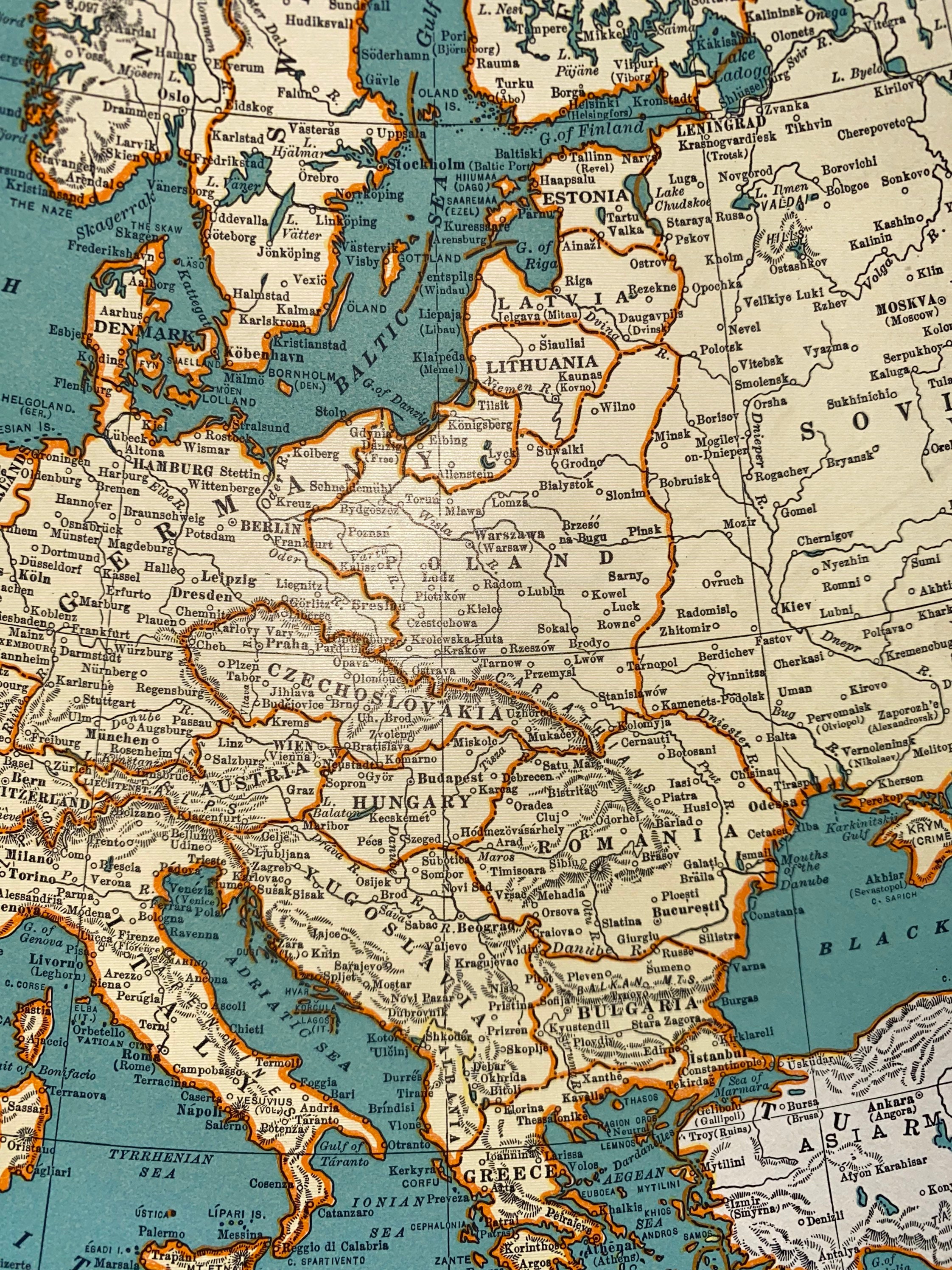 1937 Europa Karte vor dem Zweiten Weltkrieg Karte historische  Etsy