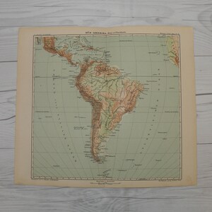 South America Vintage Map 1903, Antique Map to Frame, Travel Gift, Global Home Decor, Gallery Wall Set, Housewarming Gift, Travelers Gift