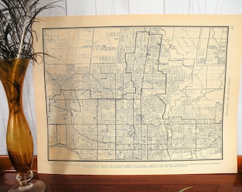 Viejo mapa en blanco y negro de Toronto, Canadá 1940, mapa vintage de la era de la Segunda Guerra Mundial de Toronto, impresión original, ideas de regalos navideños viaje