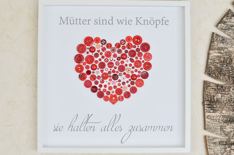 Wunderschönes Knopfbild "Mütter sind wie Knöpfe" XXL Etsy.de