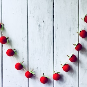 Apples For A Teacher Garland/Classroom Decoration/Fall Decor/Felt Ball Garland