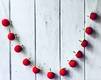 Apples For A Teacher Garland/Classroom Decoration/Fall Decor/Felt Ball Garland