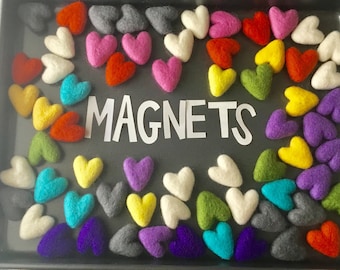 Felt Pom Magnets/Fridge Magnets/Felt Pom Stars/Felt Pom Hearts
