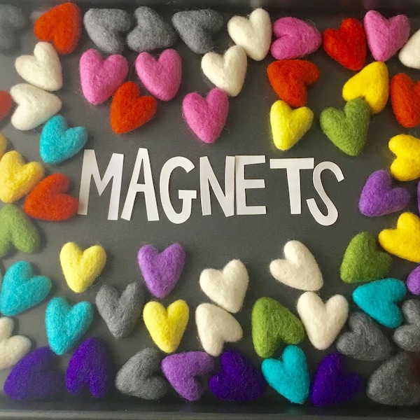 Felt Pom Magnets/Fridge Magnets/Felt Pom Stars/Felt Pom Hearts