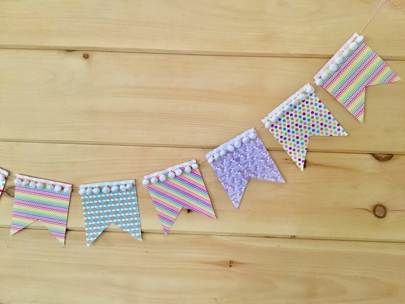 Fairy Tales Rainbow BannerBirthday Party DecorLittle Girl\u2019s Room DecorCardstock Banner