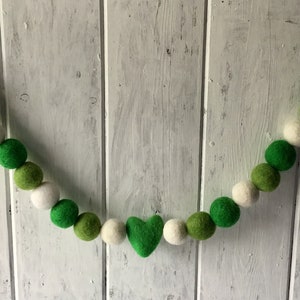 Irish Eyes Garland/St. Patrick's Day Decor/Felt Pom Ball Garland