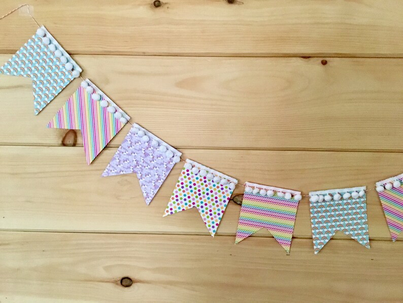 Fairy Tales Rainbow BannerBirthday Party DecorLittle Girl\u2019s Room DecorCardstock Banner