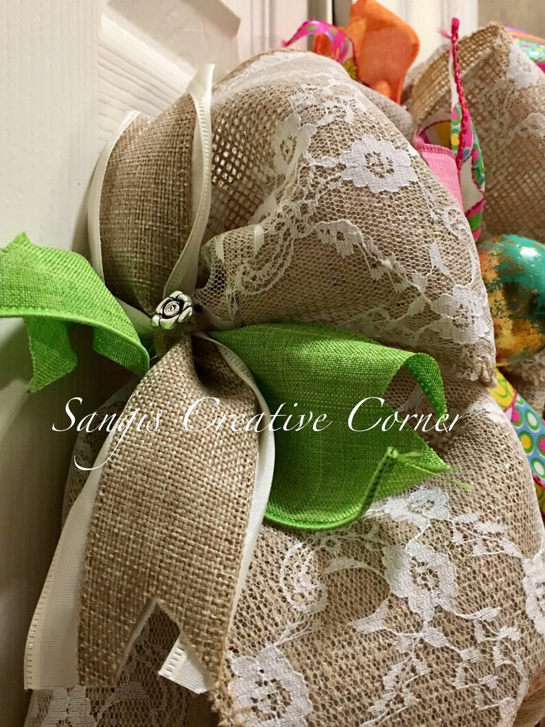 Door Wreath Front Door Wreath Egg Burlap Wreath Wreaths Easter Decor Easter Wreath Spring Wreath Easter Bunny Wreath Summer Wreath
