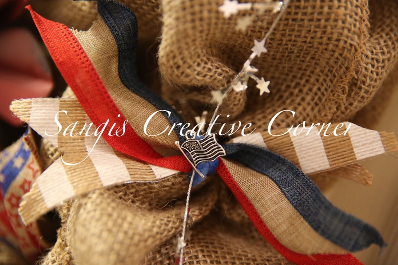 Americana Wreath Patriotic Wreath Military wreath Memorial Day Decor Veterans day patriotic swag 4th of July Wreath labor day wreath