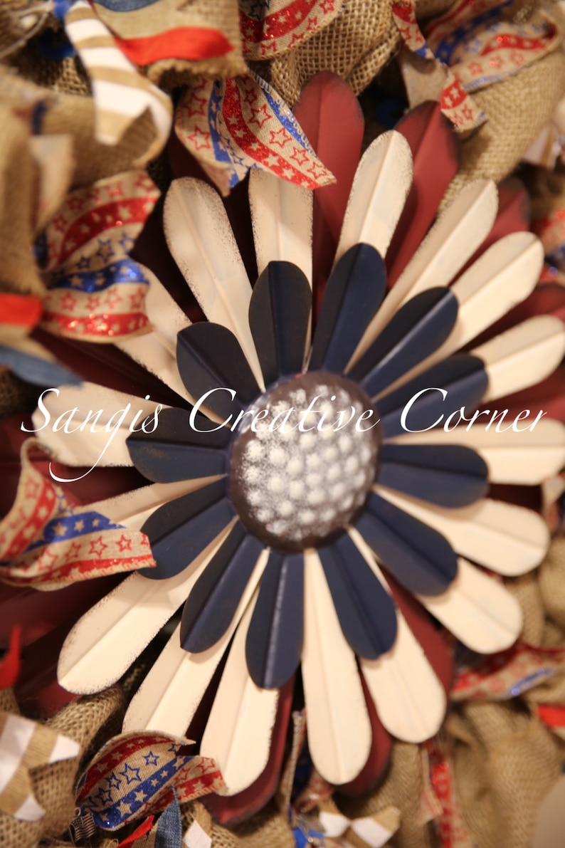 Americana Wreath Patriotic Wreath Military wreath Memorial Day Decor Veterans day patriotic swag 4th of July Wreath labor day wreath