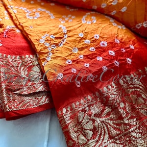 Bandhej Banarasi Gajji Silk Saree | Banarsi weaving | Handmade | Handcrafted| Silk | Natural Fabric | Festive wear  |Banarsi Saree |Bandhej|