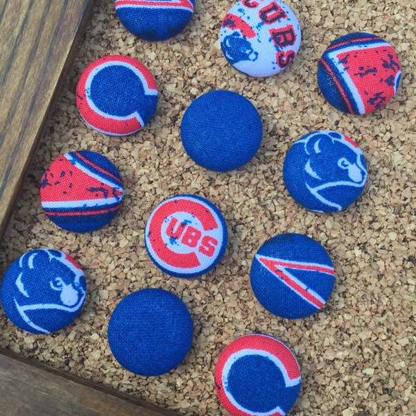 Push Pins made from Chicago Cubs Fabric,Chicago Sports Decor,Thumb Tacks,Pushpins,Chicago Sports Teams,Chicago Baseball Gifts,Thumbtacks