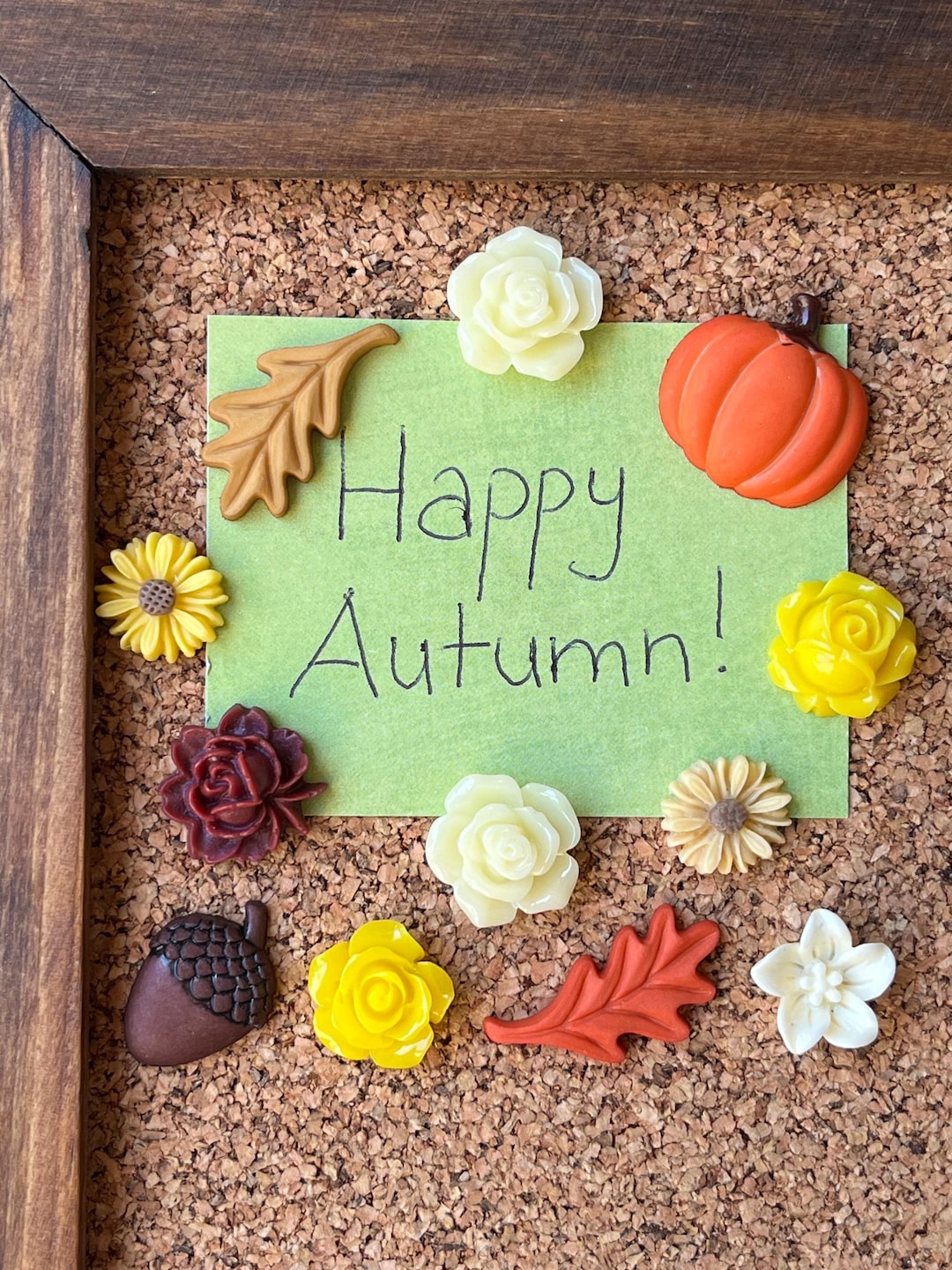 Autumn Flower Push Pins: Fall Decor Thumb Tacks, Set of 12 - Etsy