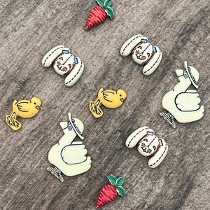 Springtime Magnet Set,Easter Basket Stuffers,Carrot,Practical Gifts for Her,Chick,Stuffed Animal Magnet,Bunny,Desk Accessories,Mother Goose