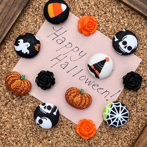 Halloween Thumbtacks,Spider Web,Pumpkin Push Pins,Ghost,Halloween Gifts,Candy Corn,Skeleton Pushpins,Halloween Home Decor,Witch Hat Tack