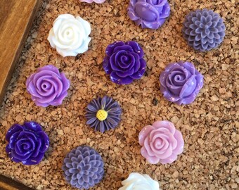 Cork Board Push Pin,Gifts for Coworkers,Secret Santa Gift,Flower Thumb Tacks,School Supplies for Girls,Decorative Pushpins,Floral Thumbtacks