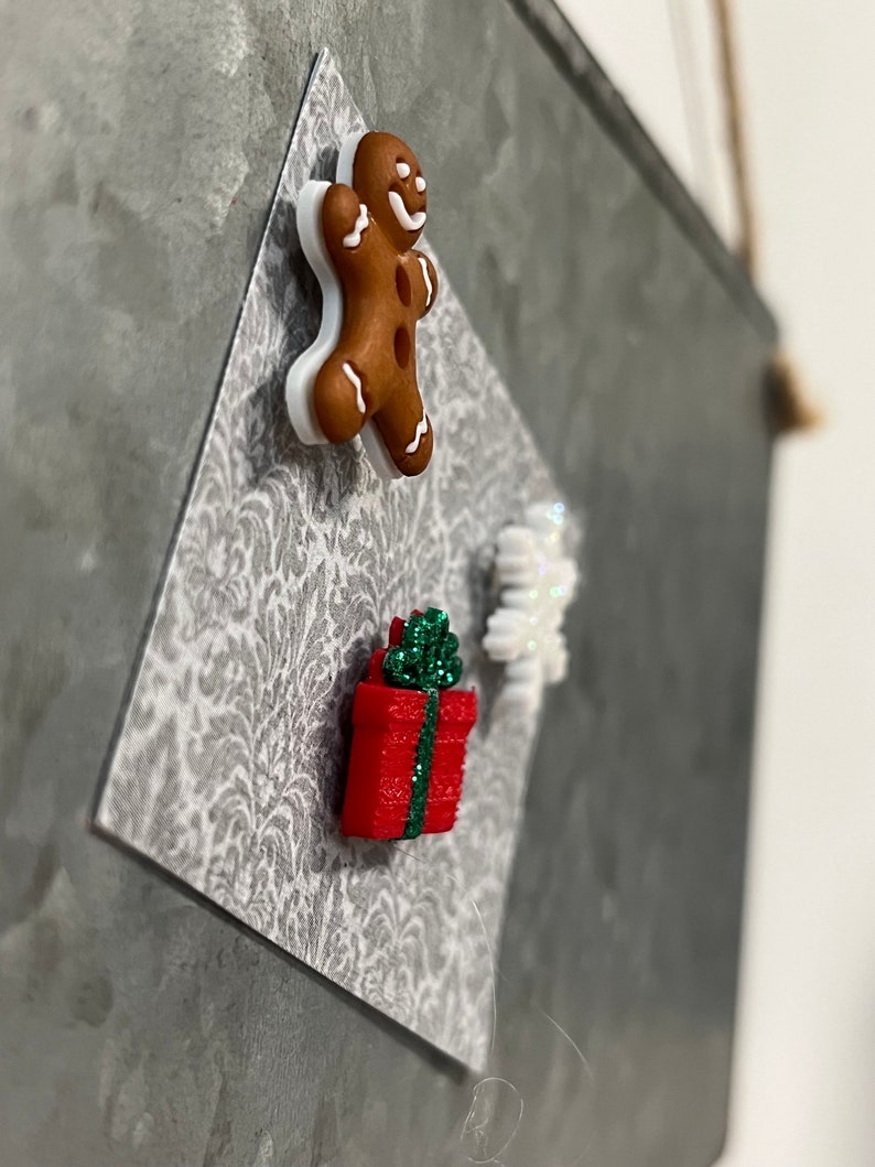 Holiday Magnets Calendar,Christmas Office Decor,Gift for Mum,Christmas Magnets for Fridge,Snowflake Magnet,Gingerbread Men,Gift for Under 20 image 9