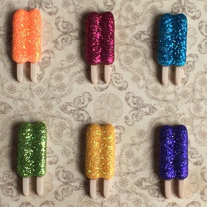 Eis am Stiel-Magnet, Glitzer-Magnete, Eis am Stiel-Dekor, bunte Magneten, Lebensmittel-Magnete, Sommergeschenke, Glitzer-Geschenke, Klassenzimmer-Dekor, Geschenke für Mitarbeiter