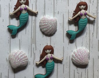 Mermaid Magnet,Seashell Magnet,Beach Lovers Gift,Mermaid Decor,Beach Magnets,Ocean Gifts,Beach Decorations,Sea Shell Magnets,Ocean Magnet
