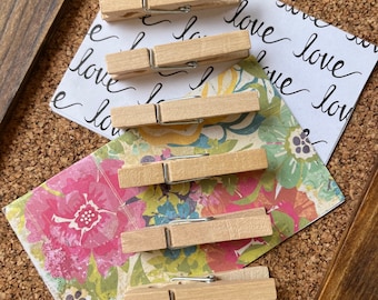 Clothespin Thumbtacks,Office Organization for Women Desk,Gift for a Manager,Clothespin Pushpins,Back to School,Gift for Poet,Dorm Room Girls