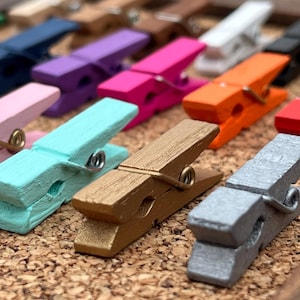 Clothespin Thumb Tacks,Pushpins,Thumbtacks,Push Pins,Teen Girl Gifts,Gifts for Coworkers,Gifts under 10,Office Decor,College Dorm Decor Girl image 4